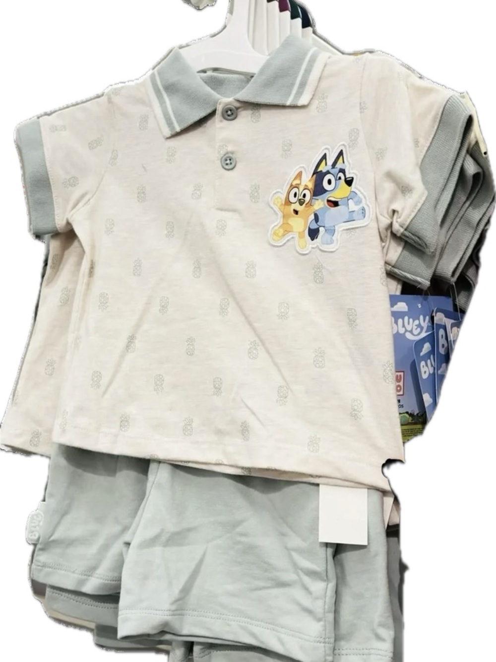 Bluey Kids Two-Piece Polo & Shorts Set in Mint - Picture 5 of 5